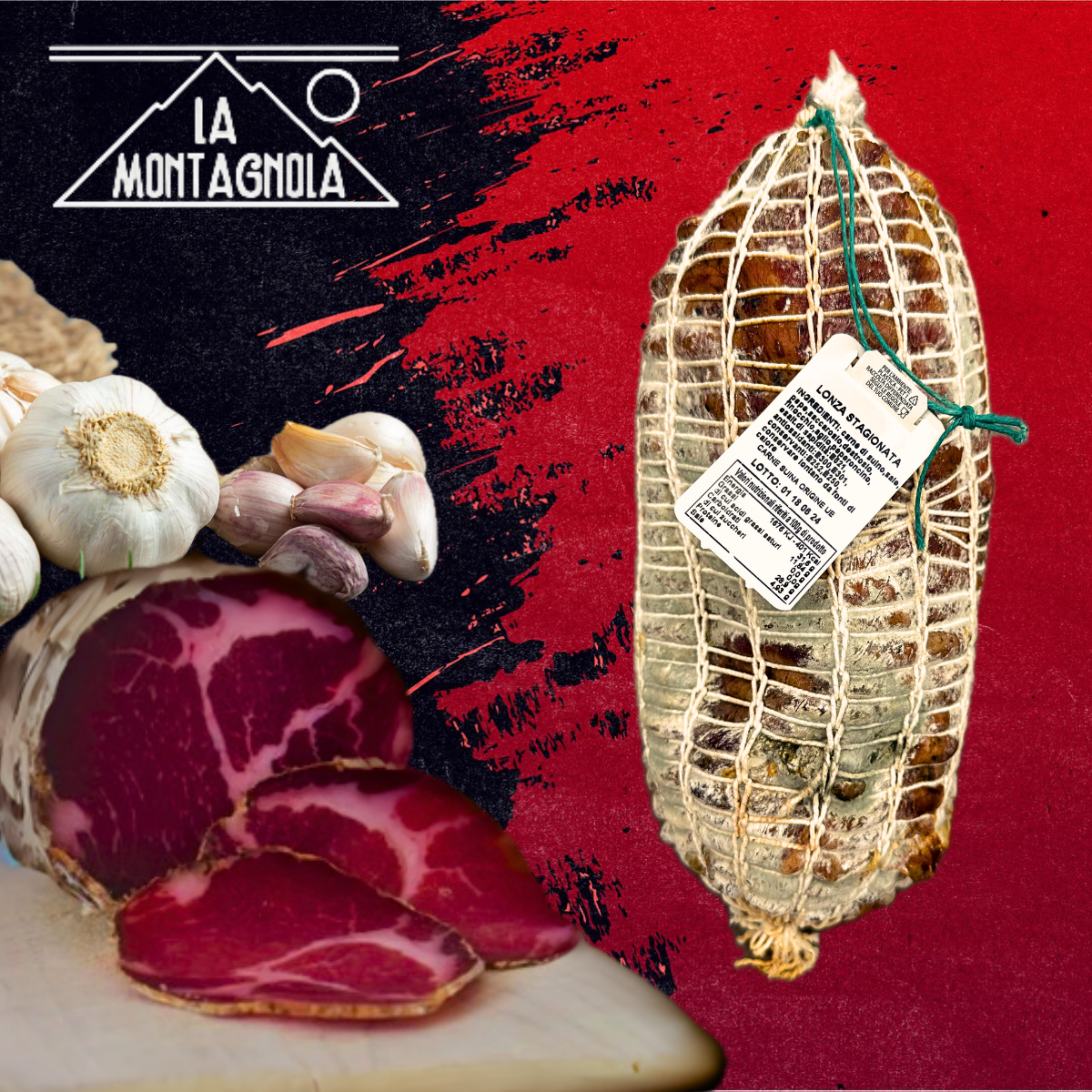 Lonza stagionata affettata e intera La Montagnola Castelluccio